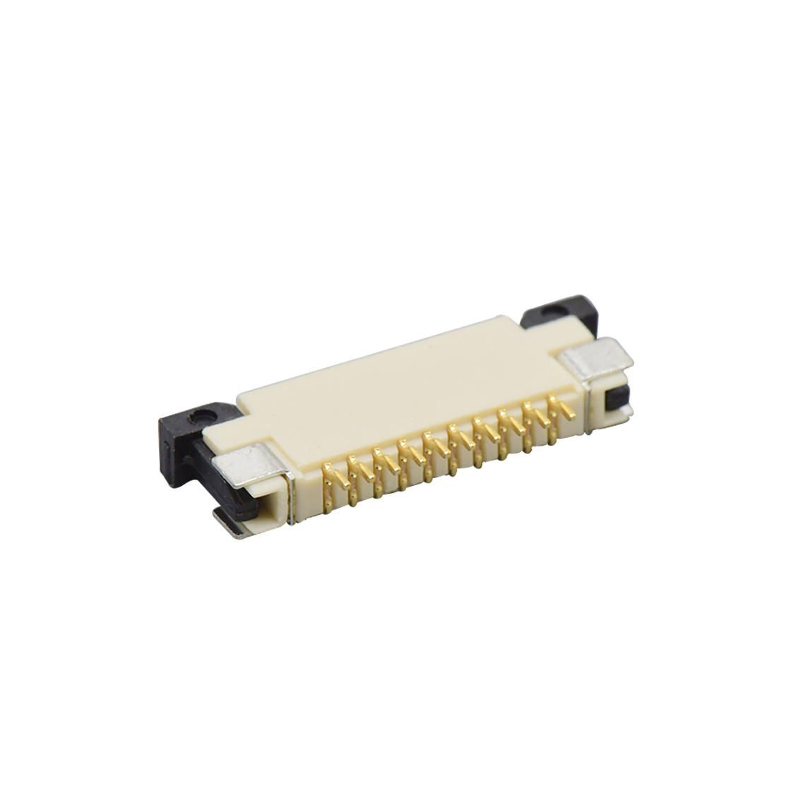 FPC1.0Pitch-H2.5卧贴下接触抽屉式 10pin 本色 镀全金G/F
